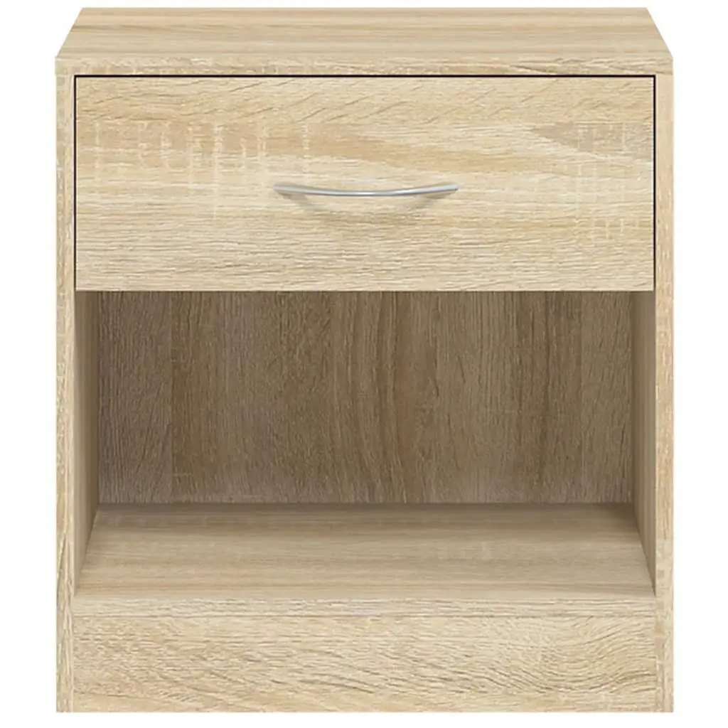 Bedside Table 2 pc Set Nightstand with Drawer Storage Cabinet Bedroom Furniture