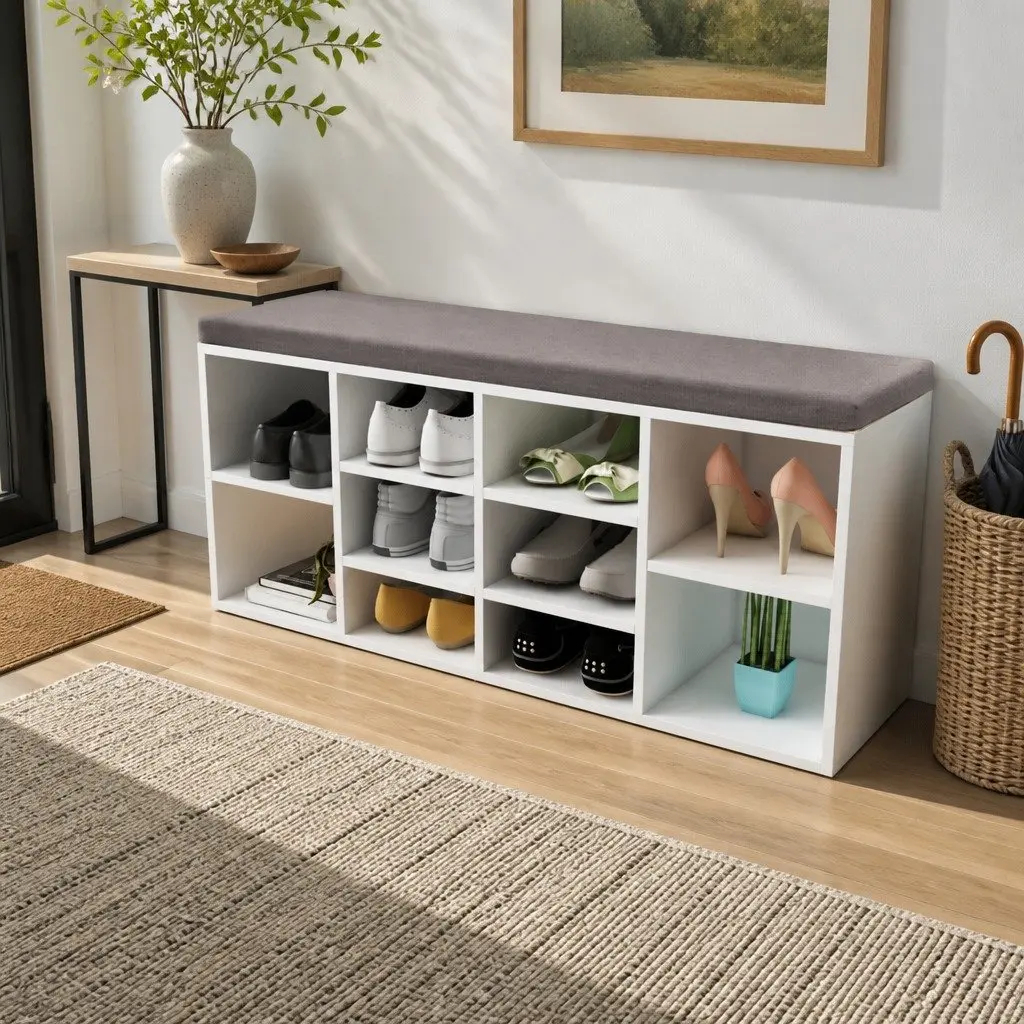 Shoe Storage Bench for Hallways and Entryways
