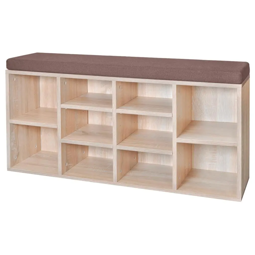 Shoe Storage Bench with 10 Compartments for Home