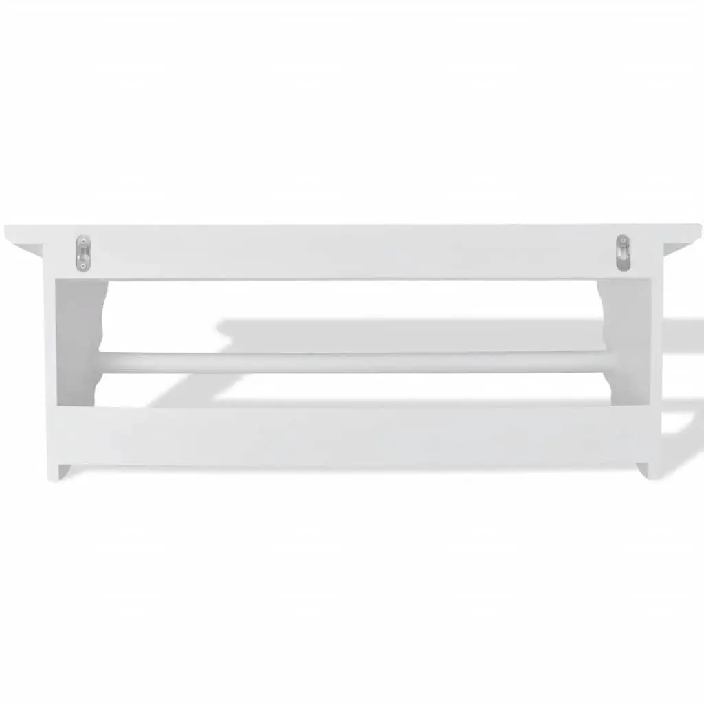 Coat Rack Wall Mount Baroque Style White MDF 5 Hooks