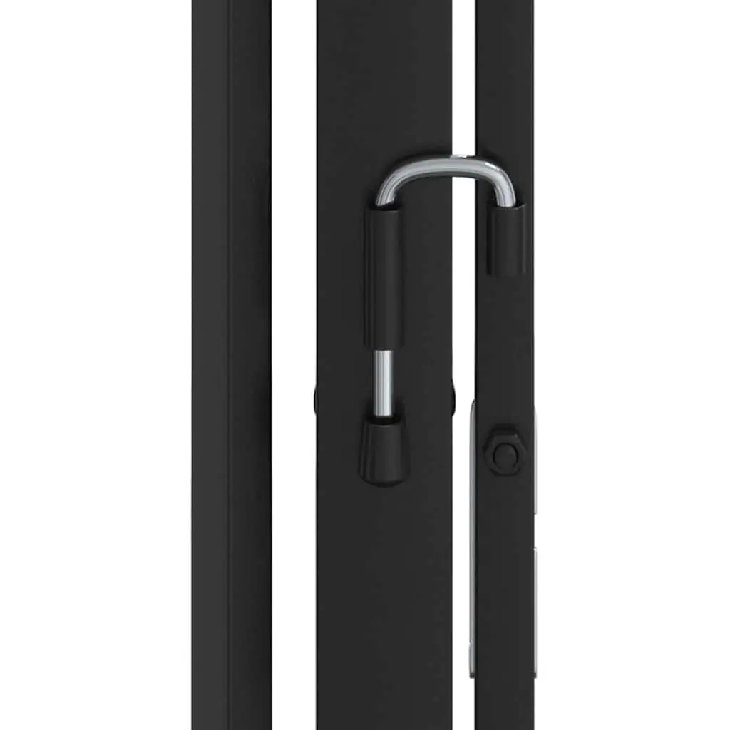 Steel Fireplace Fence with Swing Gate Black Pet Safety Barrier for Grill and Stove Protection