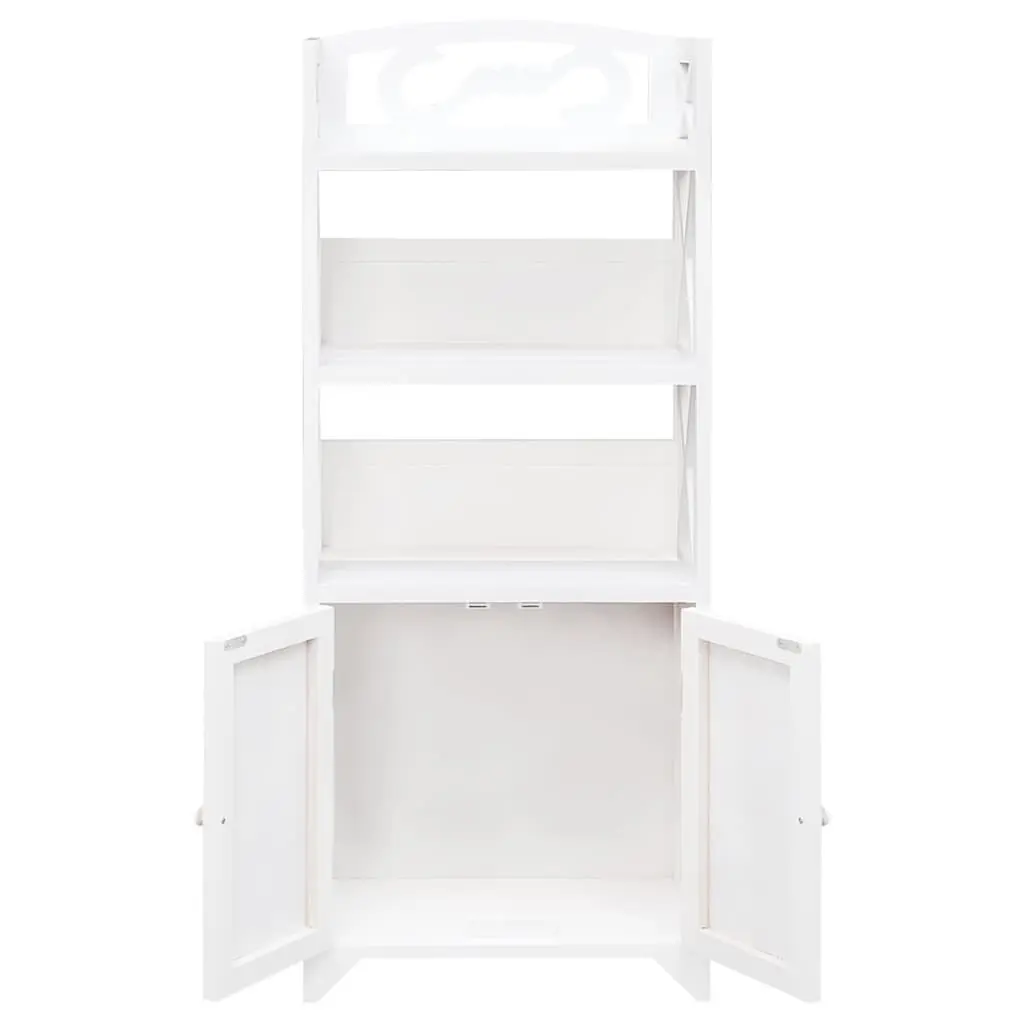 White Storage Cabinet for Bathroom Use