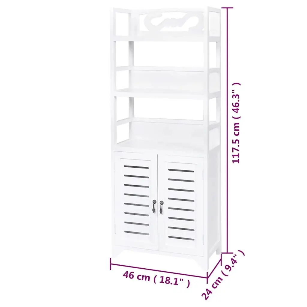 White Storage Cabinet for Bathroom Use