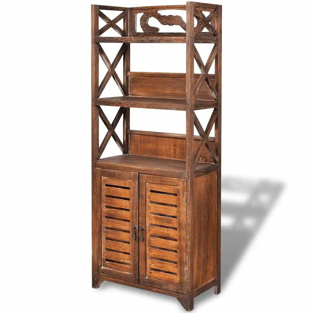 Bathroom Cabinet Wooden Floor Standing Brown 46x24x117.5cm
