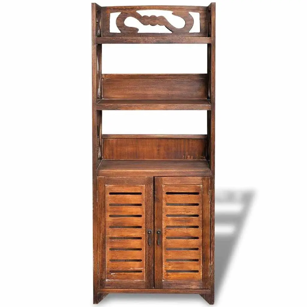 Bathroom Cabinet Wooden Floor Standing Brown 46x24x117.5cm