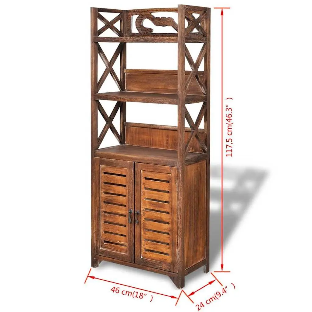 Bathroom Cabinet Wooden Floor Standing Brown 46x24x117.5cm