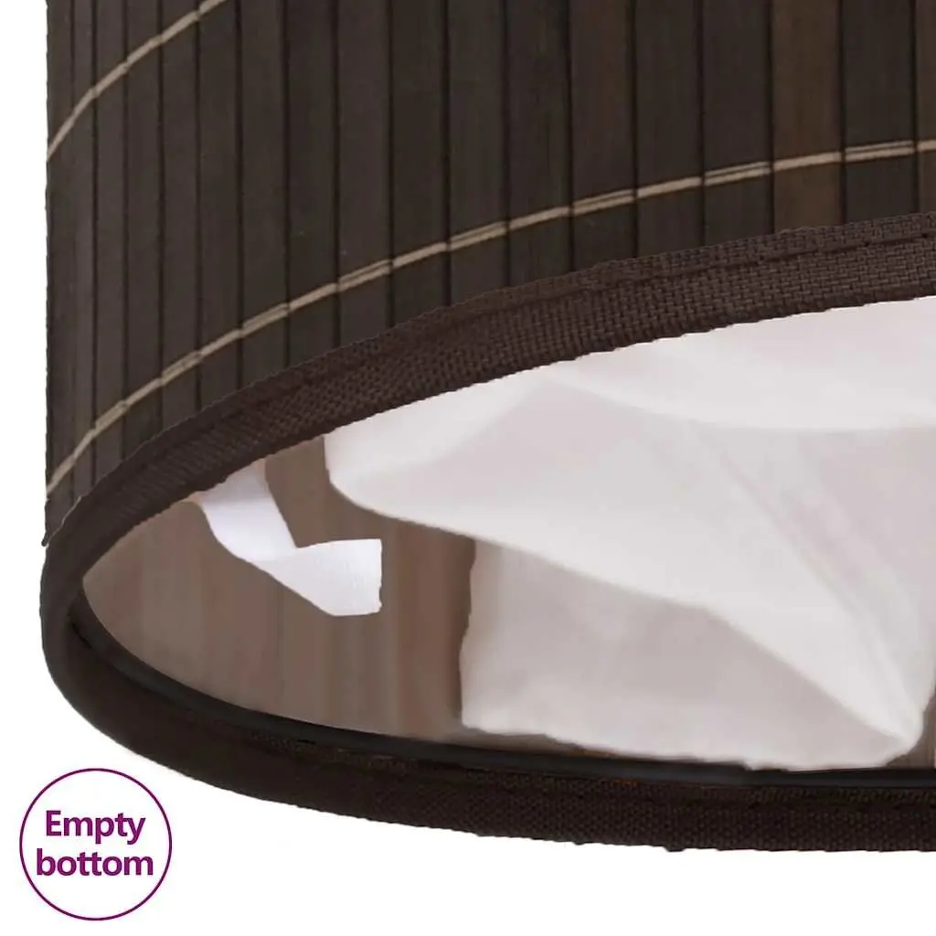 Round Bamboo Laundry Hamper Basket with Removable Liner and Handles for Storage Brown
