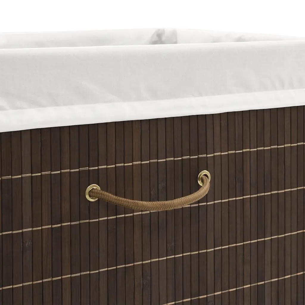 Bamboo Laundry Bin Rectangular Brown Hamper