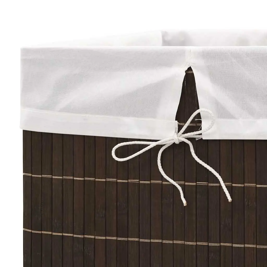 Bamboo Laundry Bin Rectangular Brown Hamper