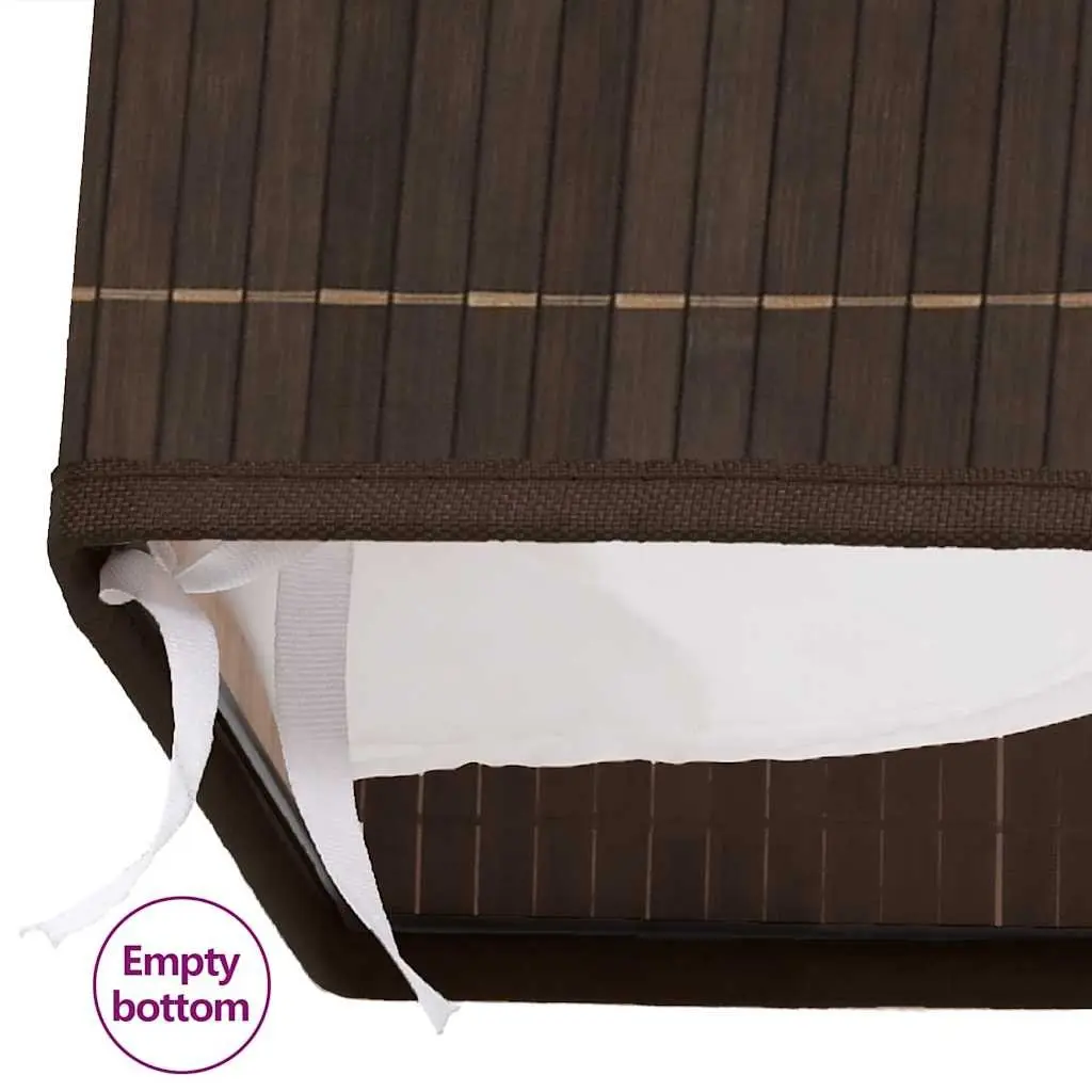 Bamboo Laundry Bin Rectangular Brown Hamper
