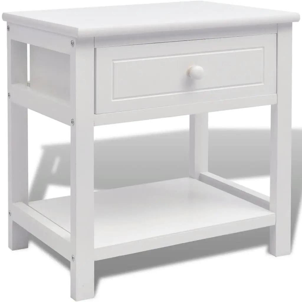 White Nightstand with Storage Solutions