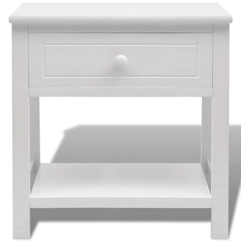 White Nightstand with Storage Solutions