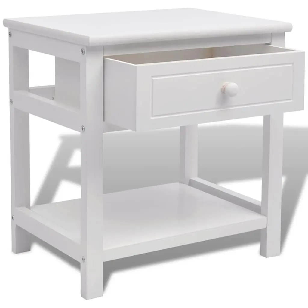 White Nightstand with Storage Solutions