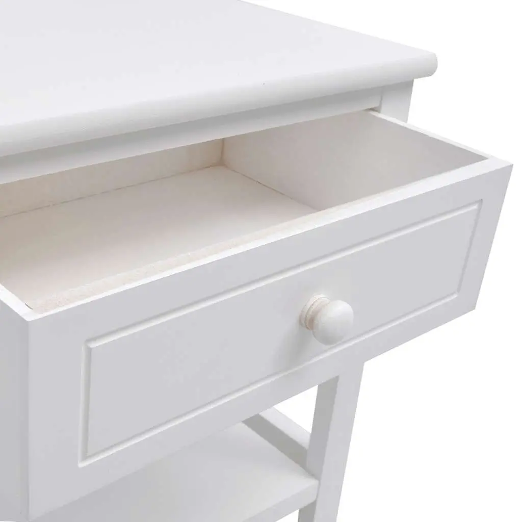 White Nightstand with Storage Solutions