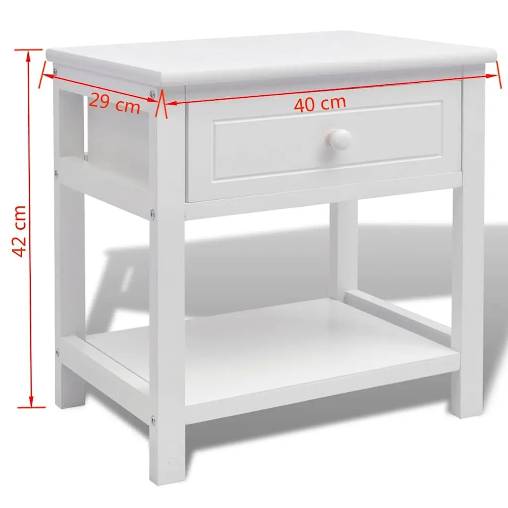 White Nightstand with Storage Solutions
