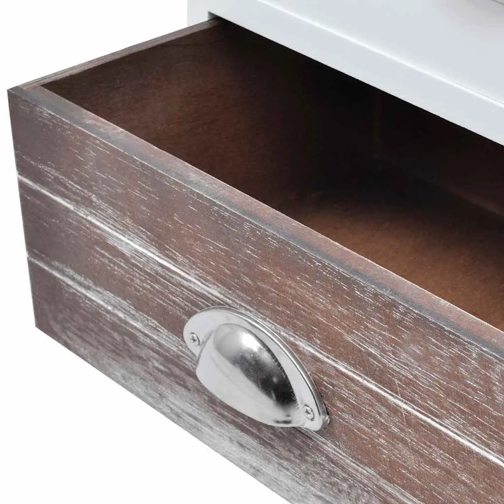 Bedside Cabinets Set 2 pcs French Country Style Drawer Storage Brown