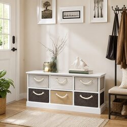 Practical Storage Bench with 6 Drawers for Home Use