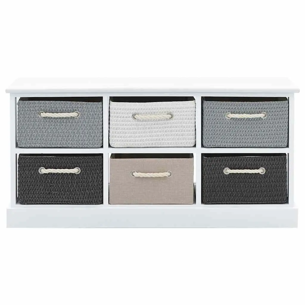 Storage Bench Wooden 6 Drawers Multicolour