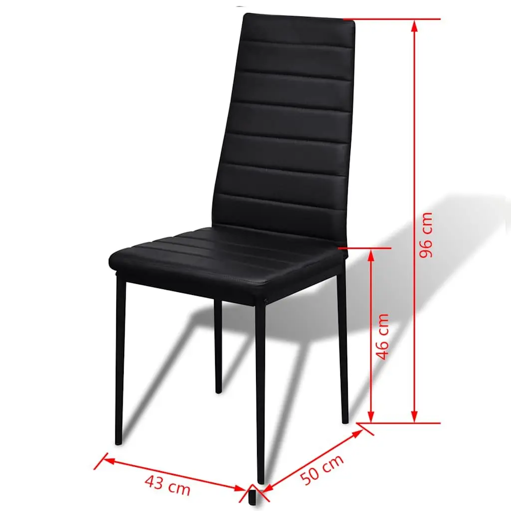 Black Dining Table Set 5 Piece Modern Design Tempered Glass Top with 4 Chairs