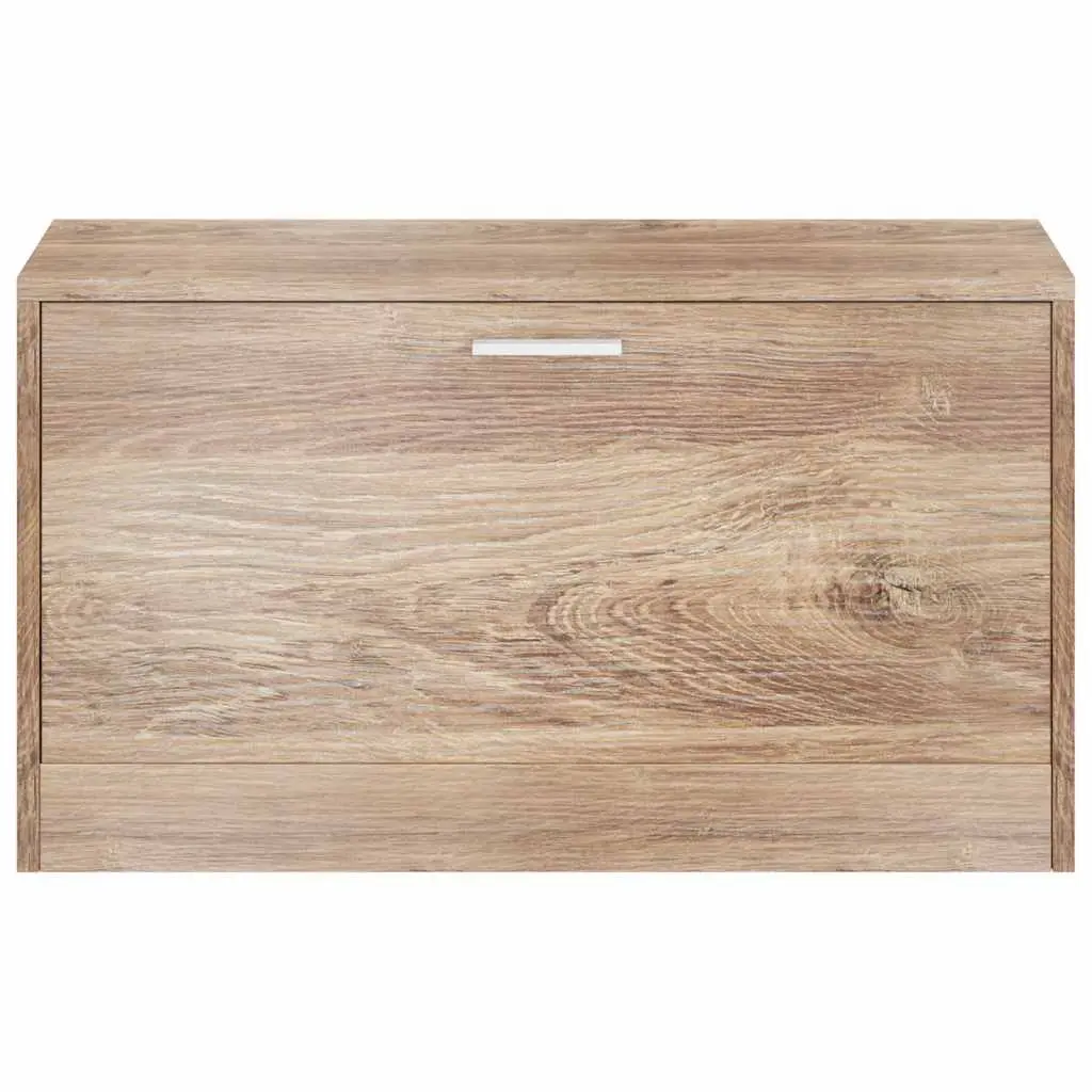Shoe Storage Bench Oak Wood Brown Entryway Seating Cabinet