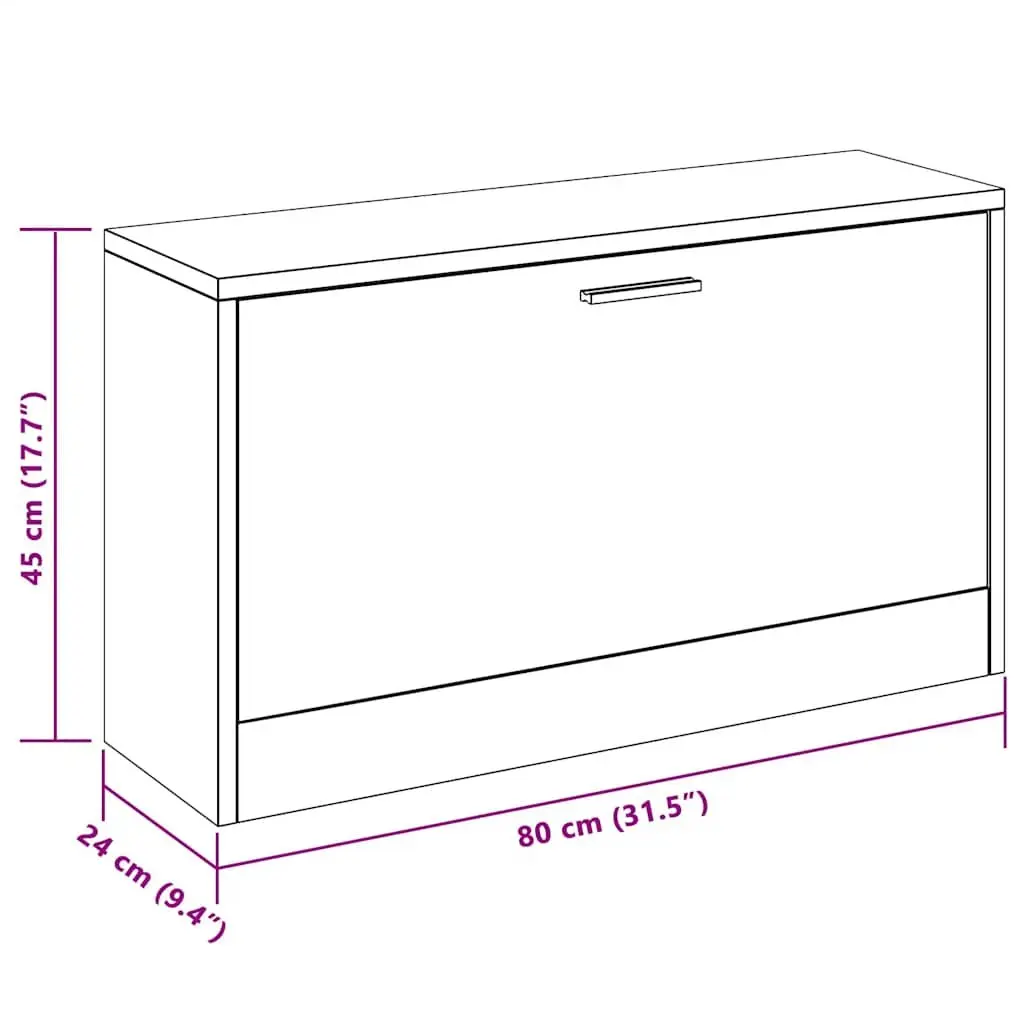 Shoe Storage Bench Oak Wood Brown Entryway Seating Cabinet