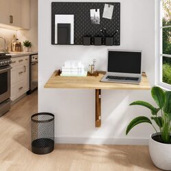 Practical Brown Folding Wall Table 100x60 cm for Your Home