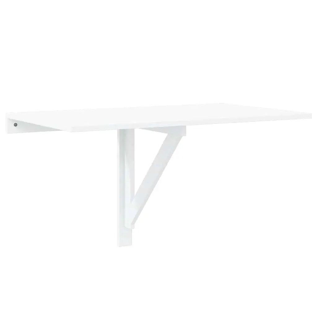 Folding Wall Table White 100x60 cm Space-Saving Mounted Desk Compact
