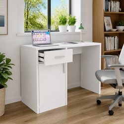 Practical White Desk for Office, Study, and Kids' Bedrooms
