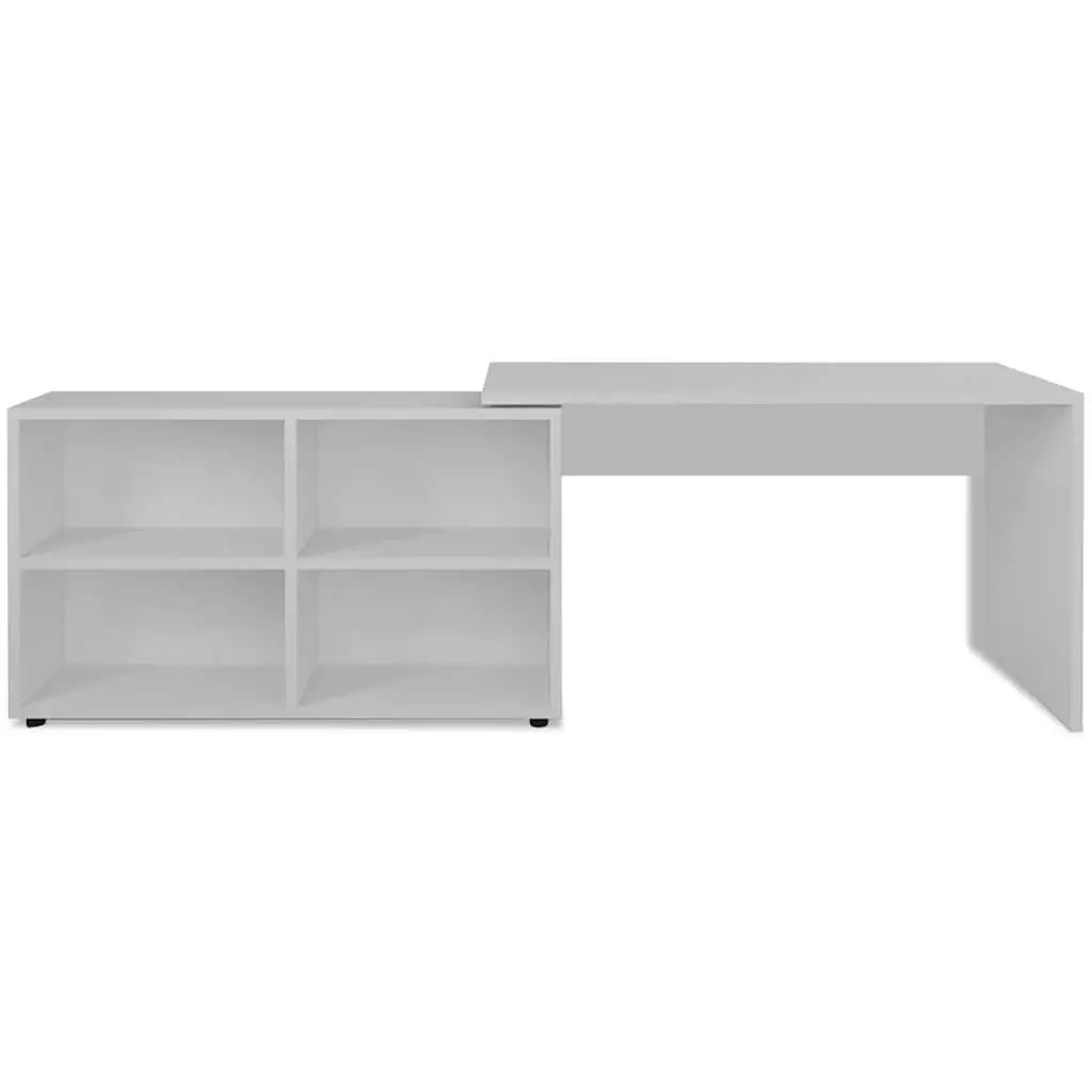 White Desk with Bookcase for Home Office Use