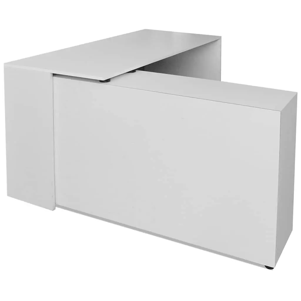 White Desk with Bookcase for Home Office Use