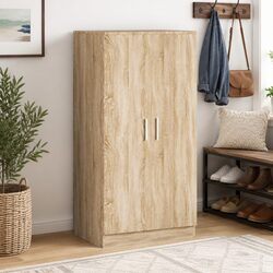 Functional Shoe Cabinet with 7 Compartments in Brown