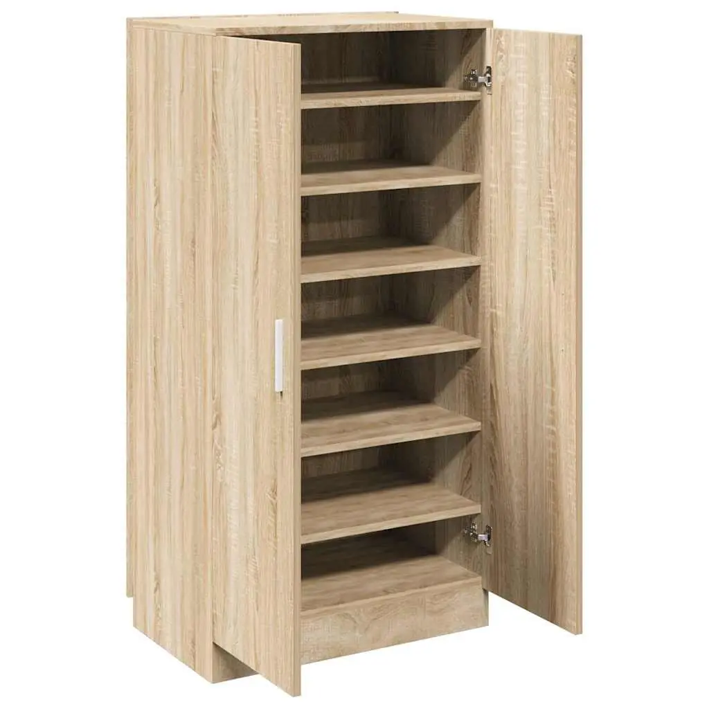 Shoe Cabinet with 7 Compartments in Brown