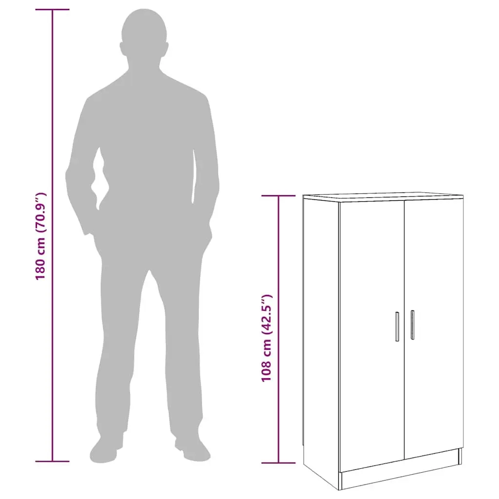 Shoe Cabinet 7 Shelves White Storage Organiser 2 Doors Entryway Hall Closet