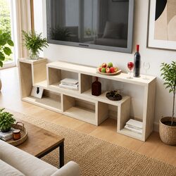 Practical Brown TV Cabinet with Versatile Shelving