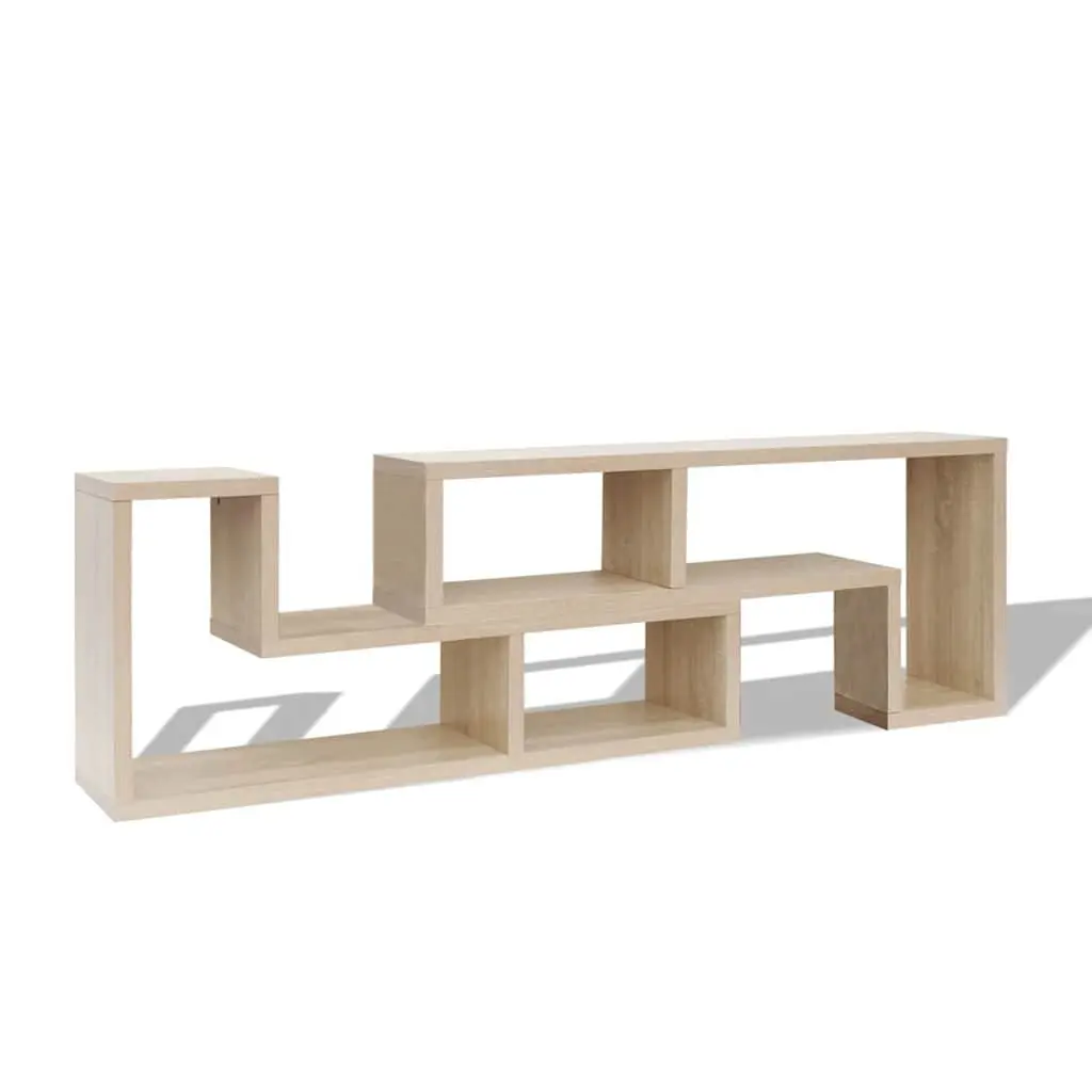 TV Cabinet L-Shaped Brown Storage Unit