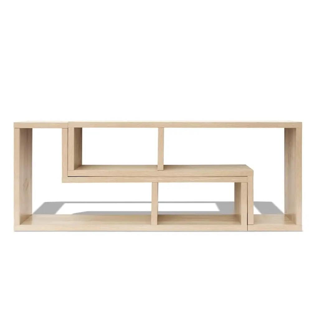 TV Cabinet L-Shaped Brown Storage Unit