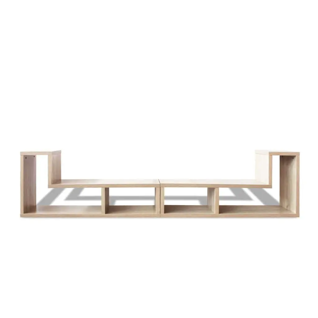 TV Cabinet L-Shaped Brown Storage Unit