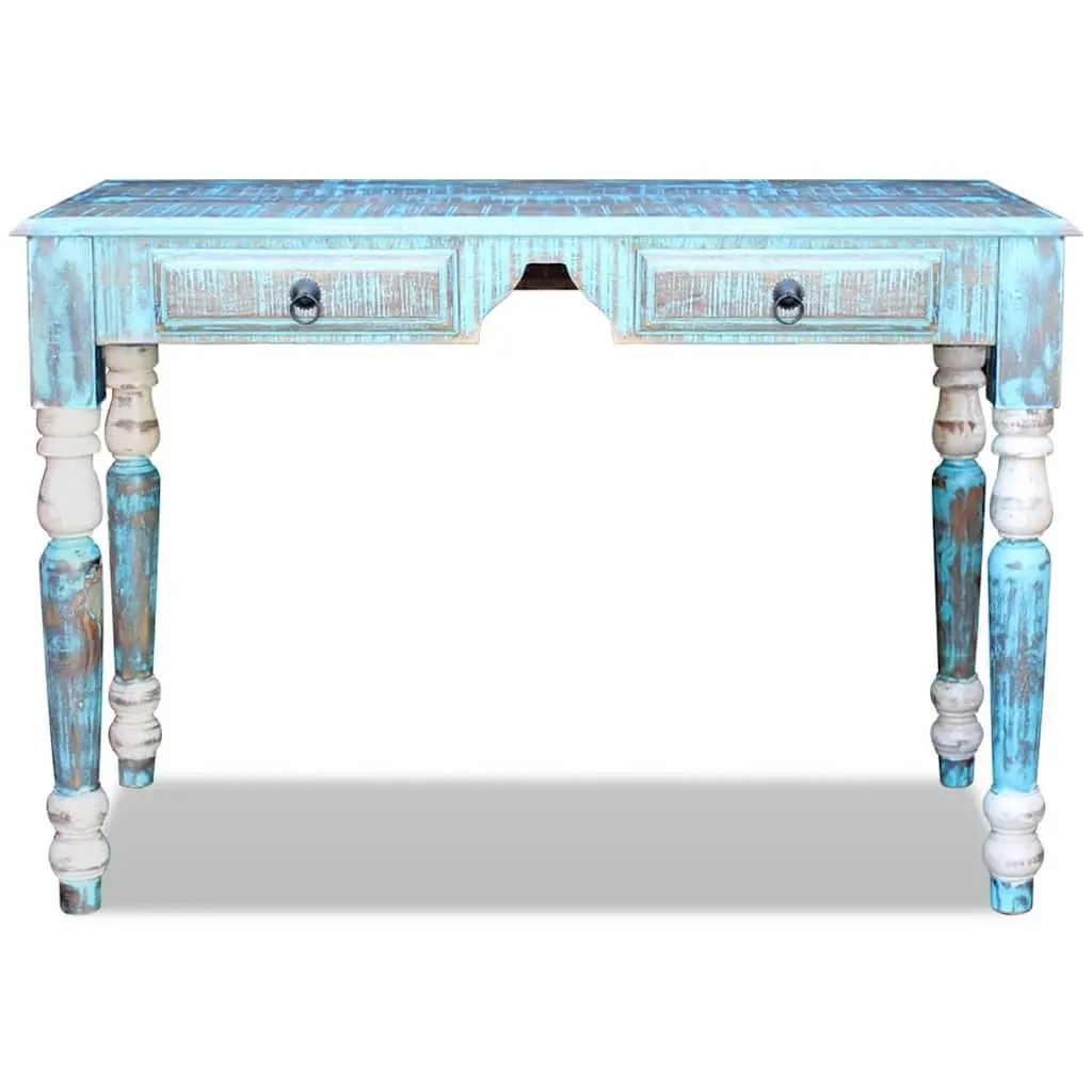 Solid Reclaimed Wood Desk with Drawers Vintage Style Home Office Furniture