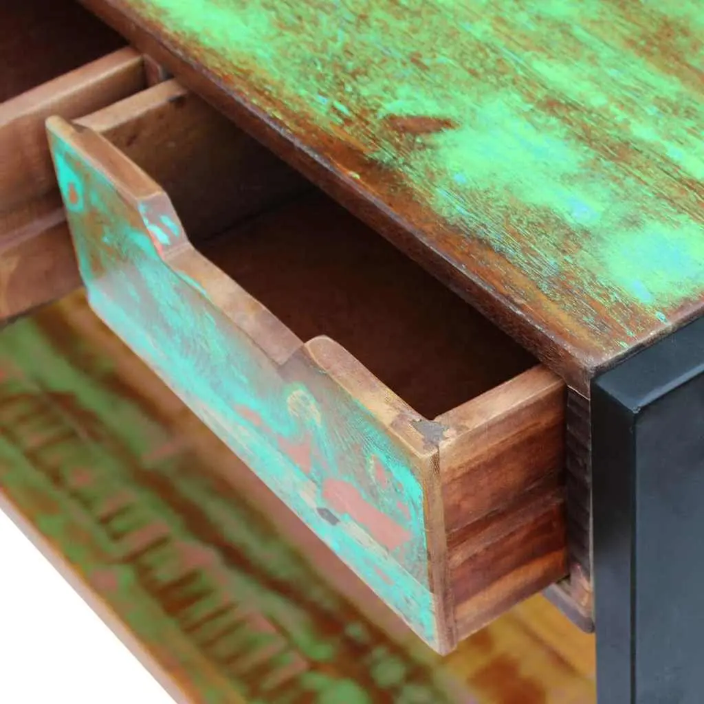 Reclaimed Wood Sideboard Vintage Multicolour 3 Drawers Storage Cabinet Console Table