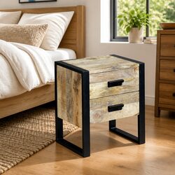 Versatile Brown Nightstand with 2 Drawers for Any Room
