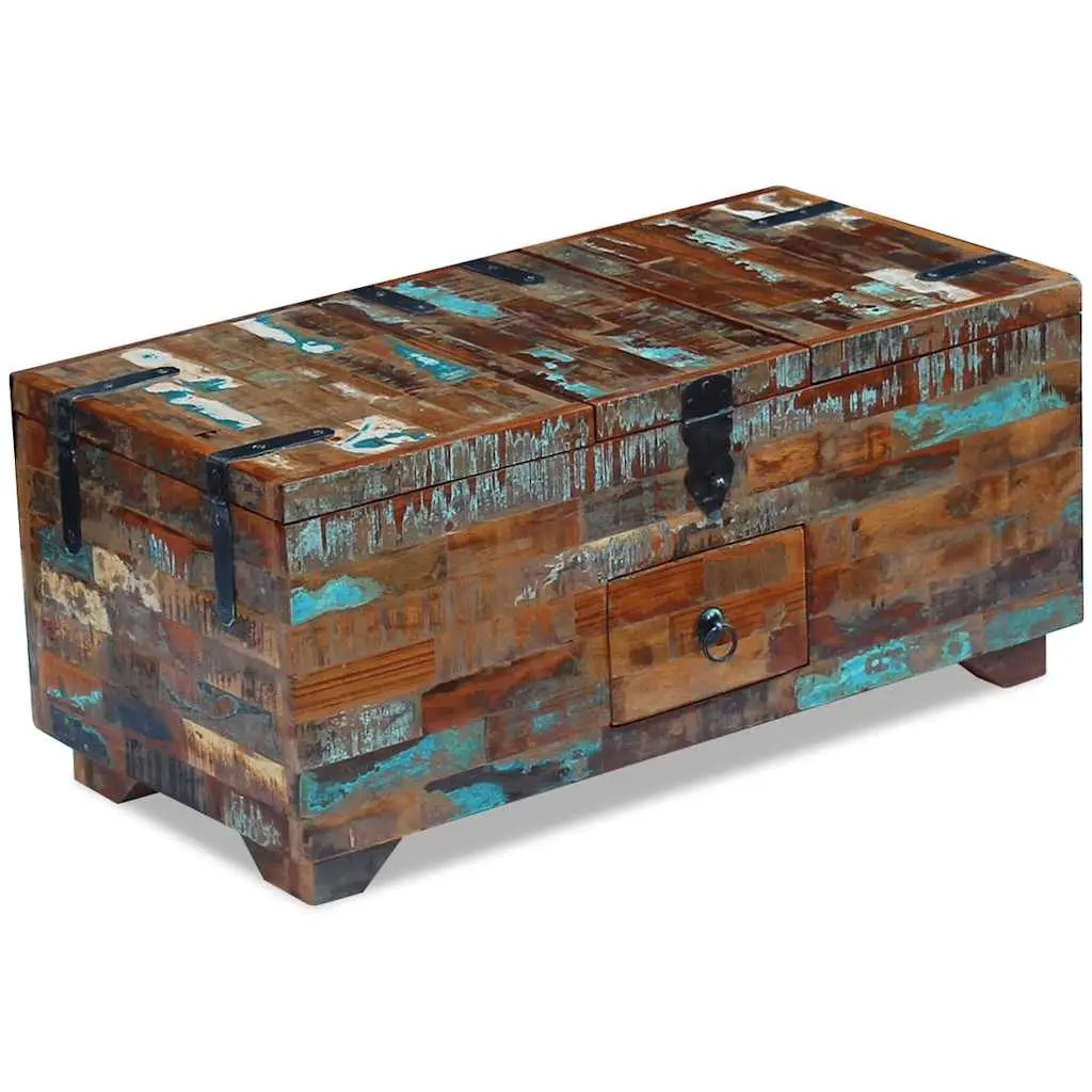 Coffee Table Chest Box Reclaimed Wood Brown 80x40x35cm