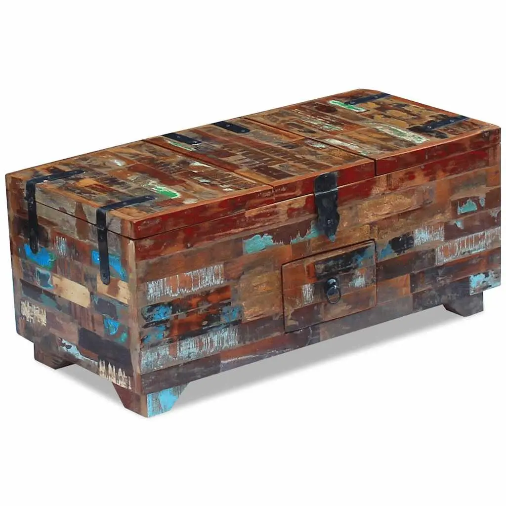 Coffee Table Chest Box Reclaimed Wood Brown 80x40x35cm