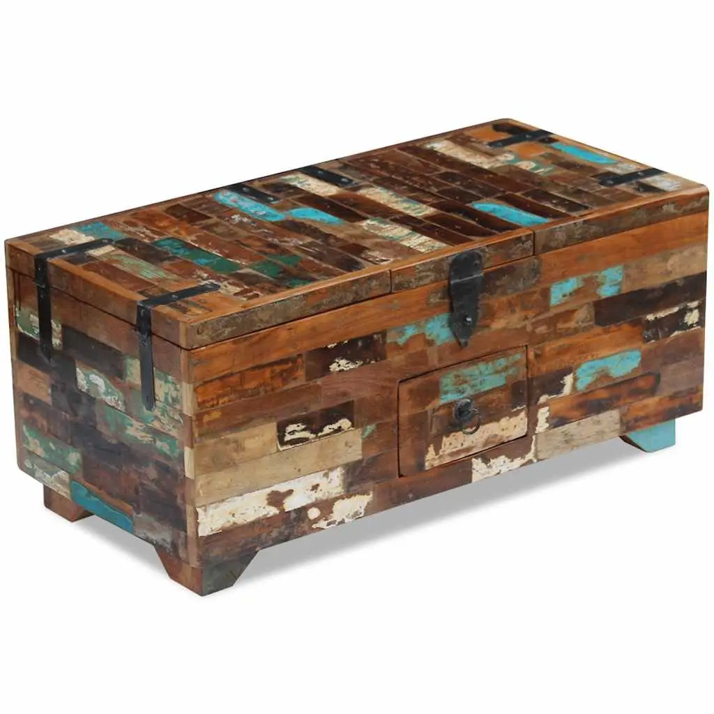 Coffee Table Chest Box Reclaimed Wood Brown 80x40x35cm