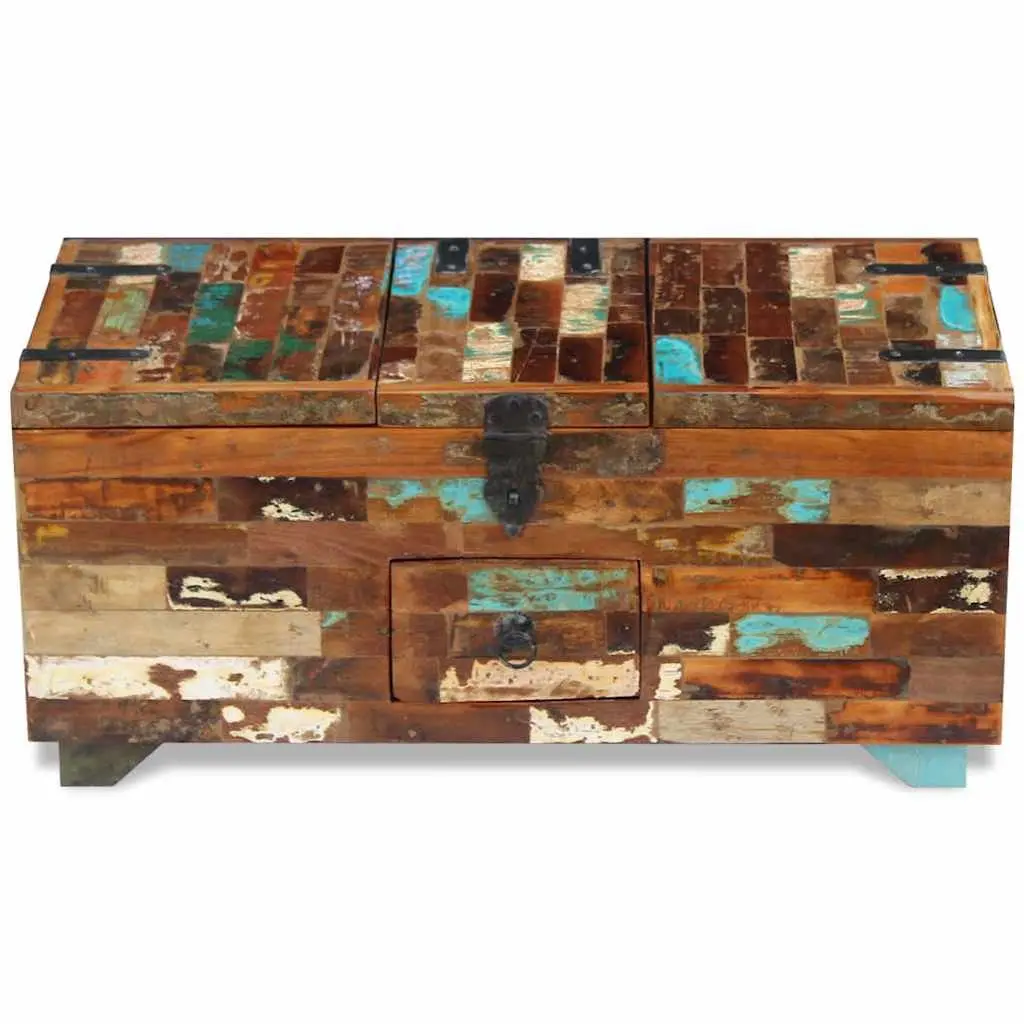 Coffee Table Chest Box Reclaimed Wood Brown 80x40x35cm