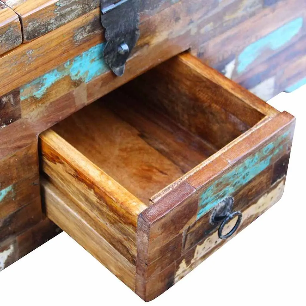 Coffee Table Chest Box Reclaimed Wood Brown 80x40x35cm