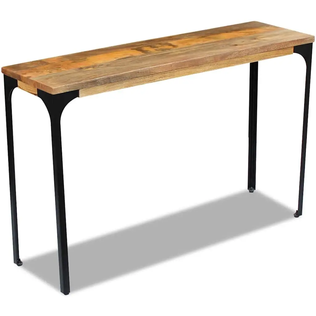 Wooden Console Table Handcrafted Solid Wood 120x35x76cm Brown Accent Table for Living Room