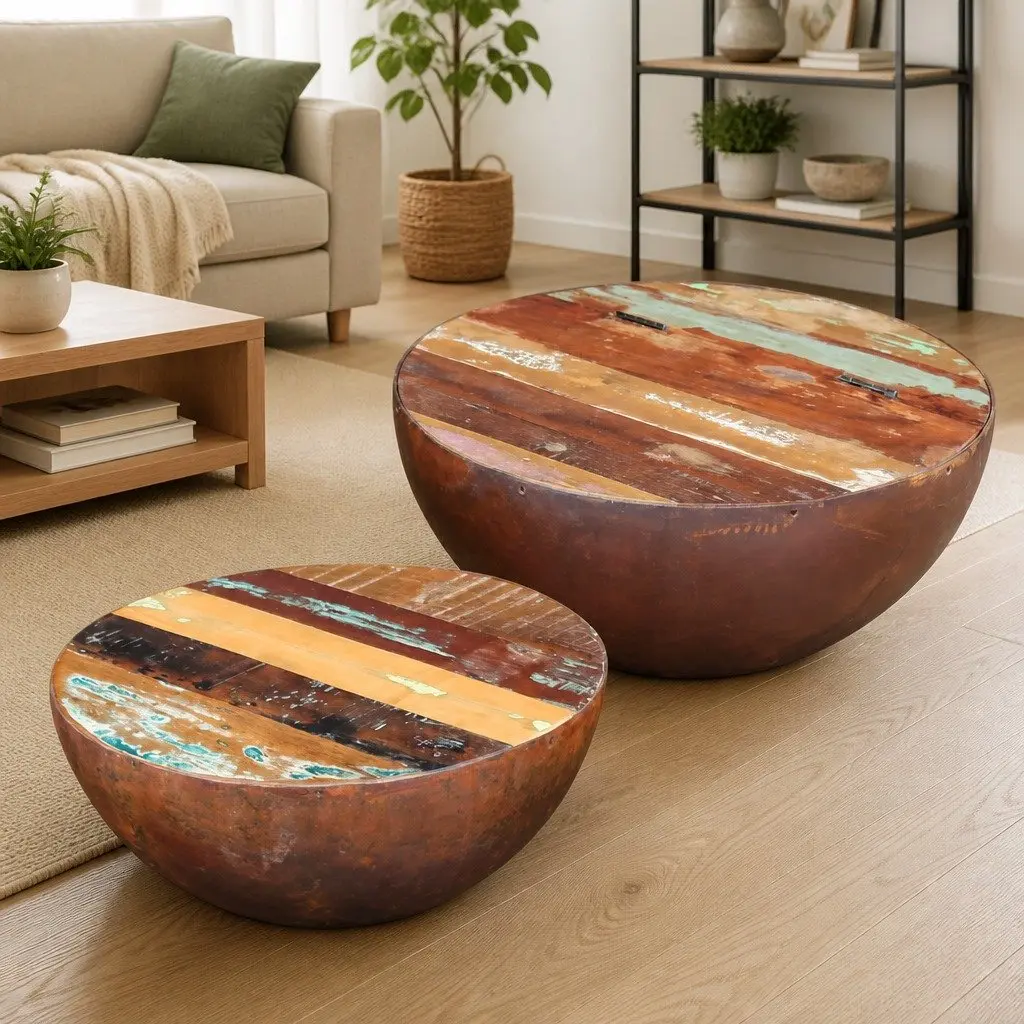 Two Piece Bowl Shaped Coffee Table Set