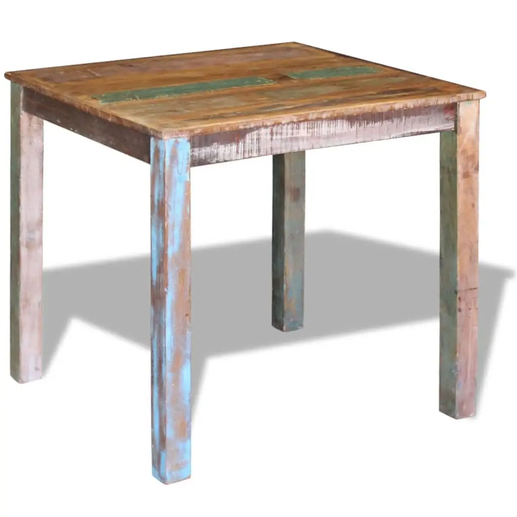Dining Table Compact Reclaimed Wood Solid Antique Style Kitchen Room Furniture