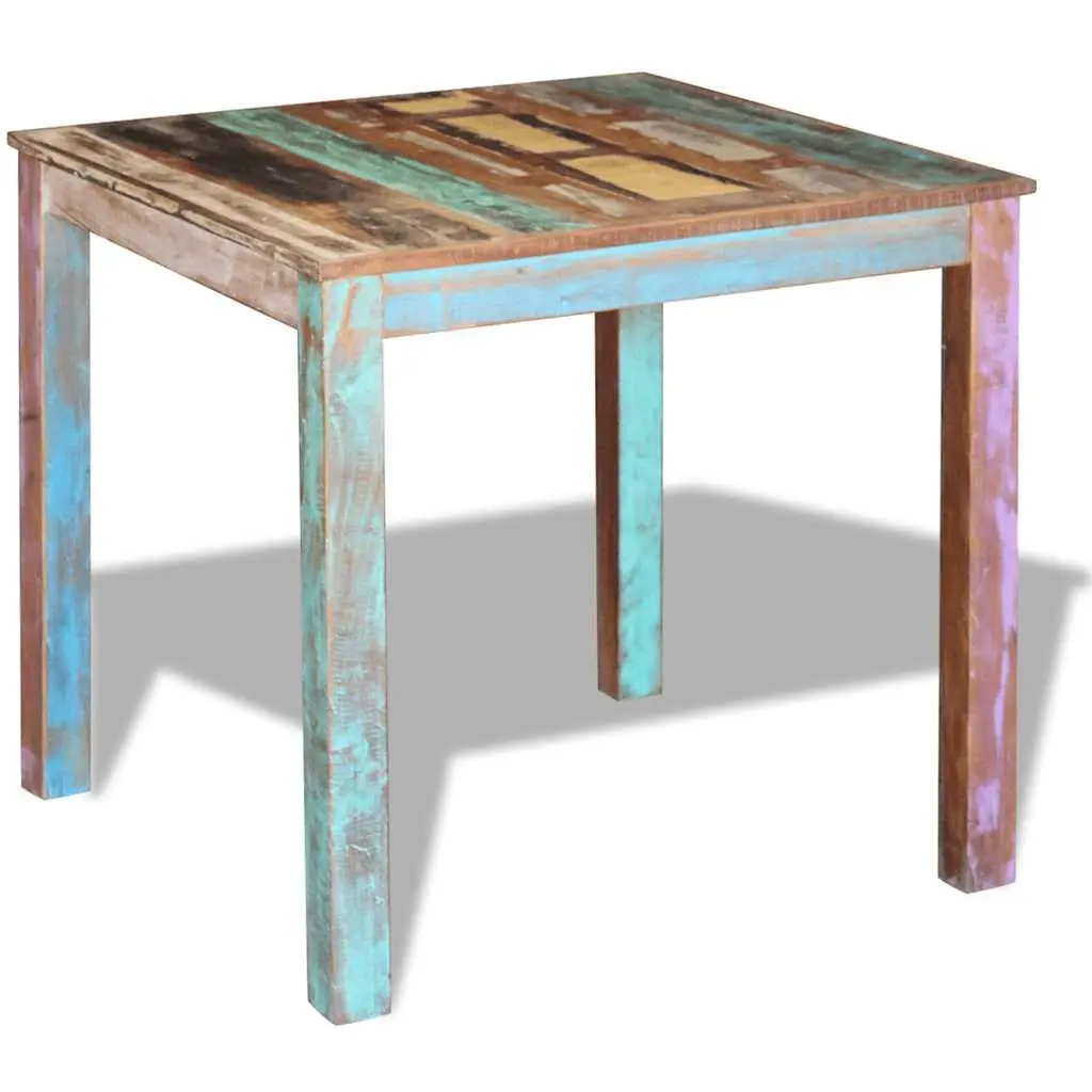 Dining Table Compact Reclaimed Wood Solid Antique Style Kitchen Room Furniture