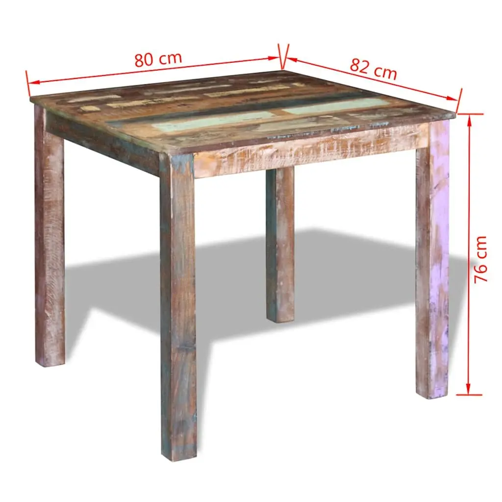 Dining Table Compact Reclaimed Wood Solid Antique Style Kitchen Room Furniture